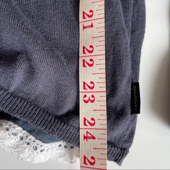 D.E.P.T scoop neck sweater size medium with button detail stretchy with lace - Picture 7 of 8